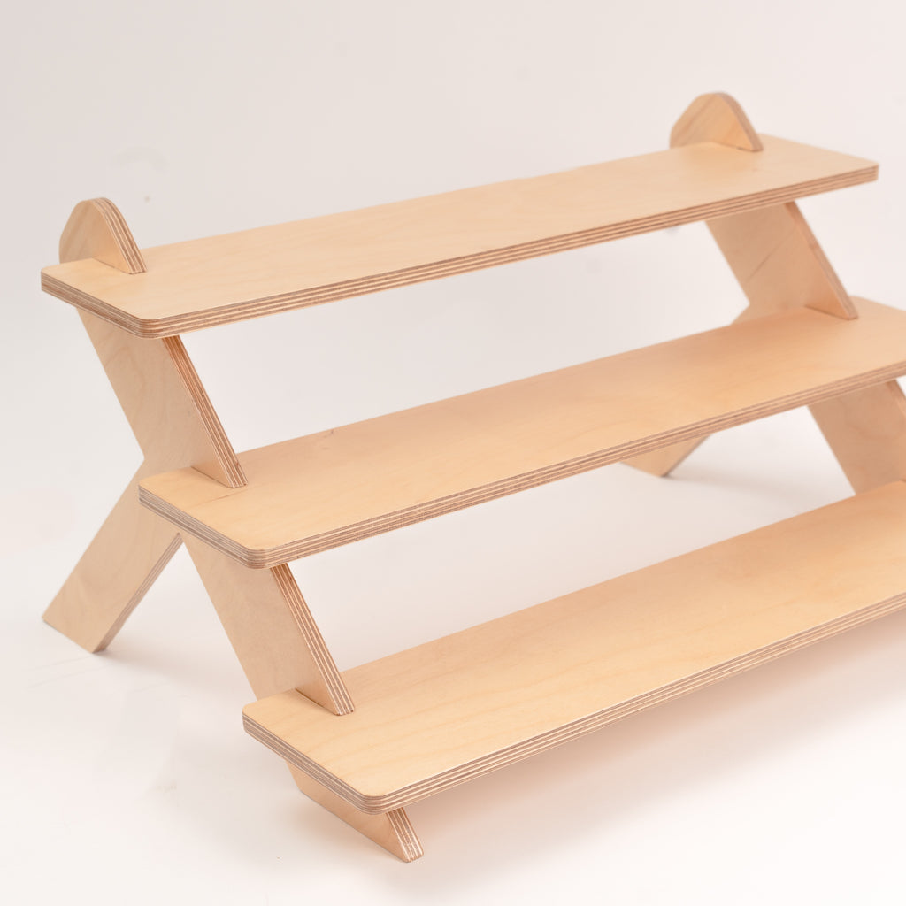 Three Step Wooden Display Stand for Showroom / Shopping Mall / Popup shops / art display