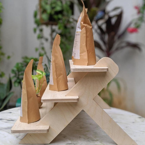 Three Step Wooden Display Stand for Showroom / Shopping Mall / Popup shops / art display