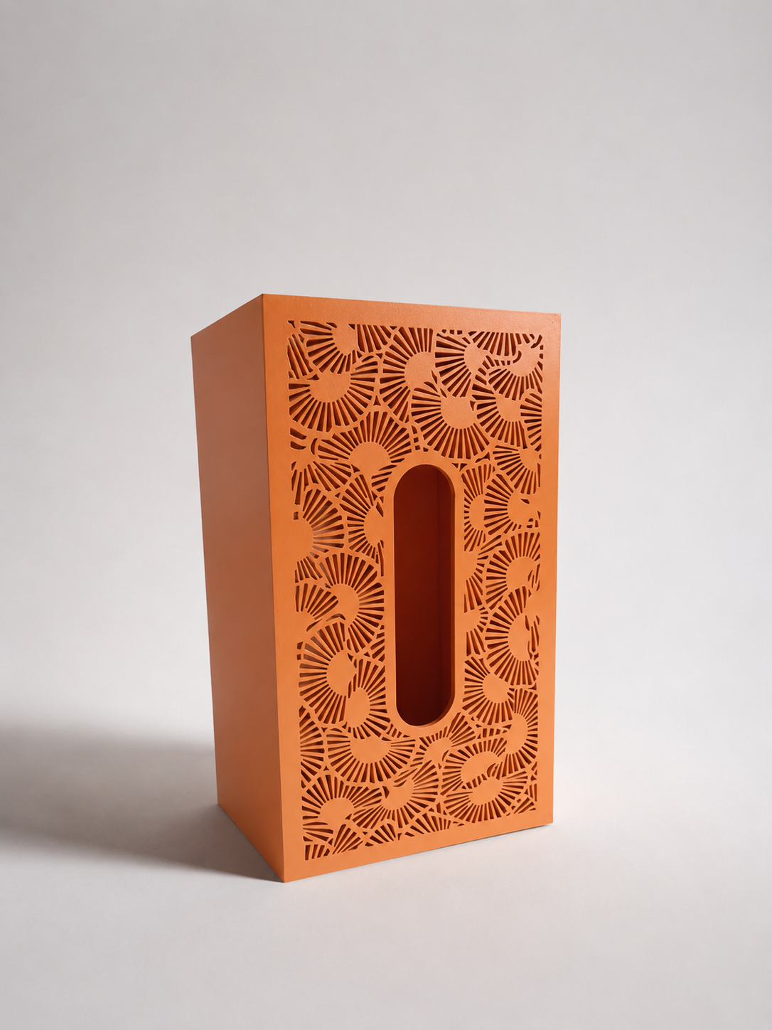 Decorative Wodden Tissue Box Bottom Sliding (orange)