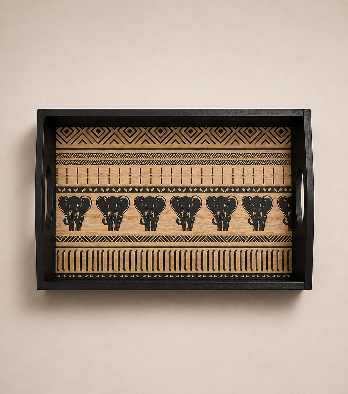 Wooden Tray With Hand-Made design