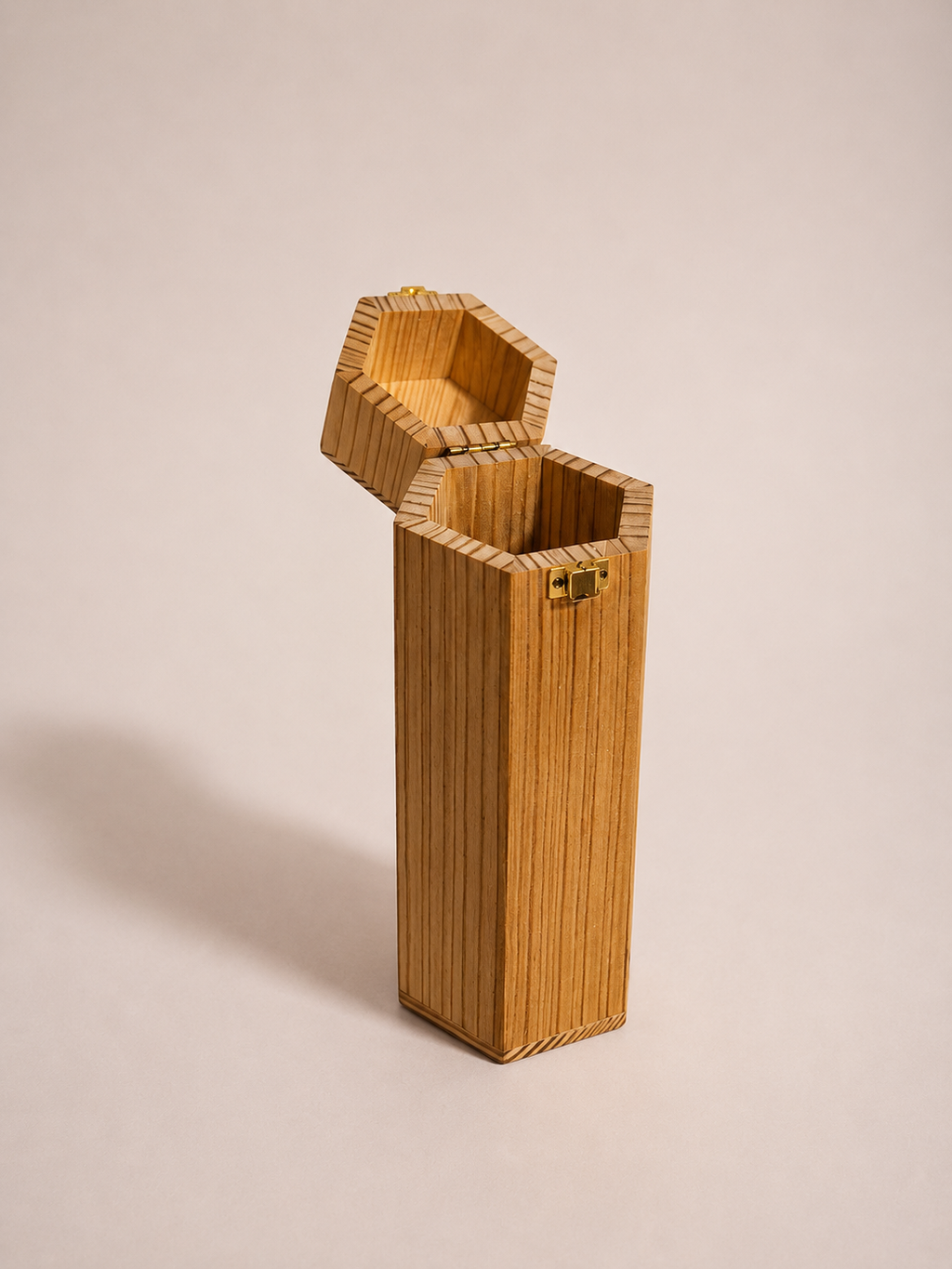 Wooden Hexagon Bottle Box