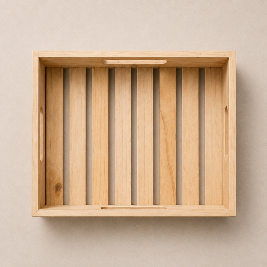 Wooden Rectangular Basket