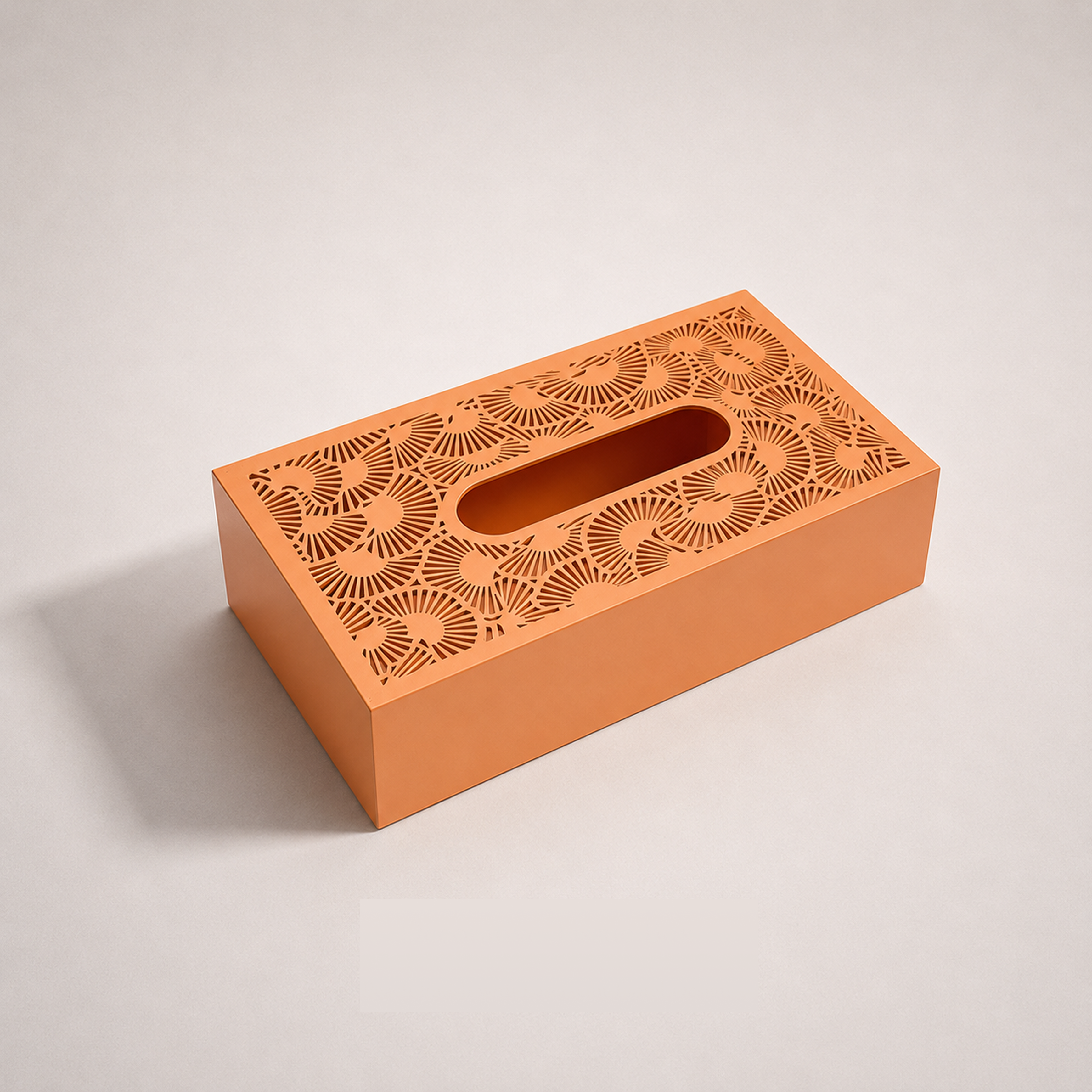 Decorative Wodden Tissue Box Bottom Sliding (orange)