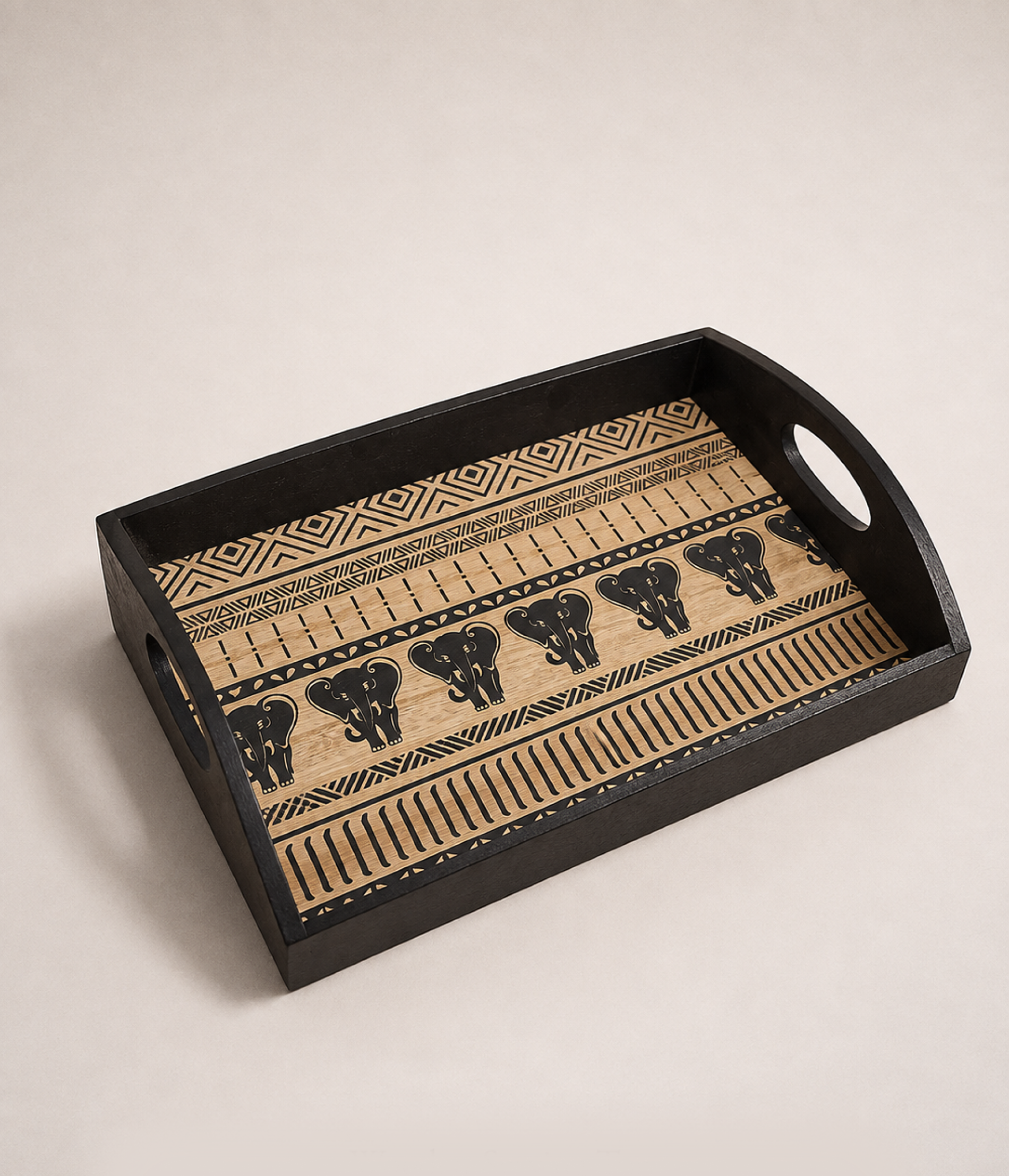 Wooden Tray With Hand-Made design