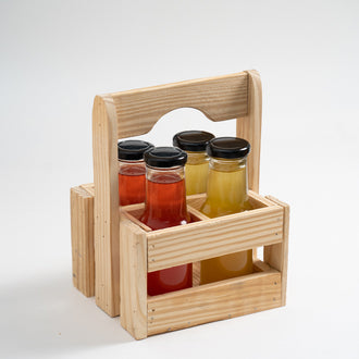Impresso 4 Bottle / Jar Wooden Holder / Crate