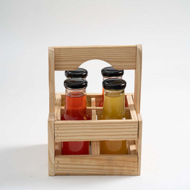  4 Bottle / Jar Wooden Holder / Crate