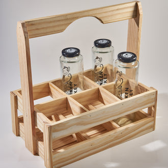 6 Bottle / Jar Wooden Holder / Crate