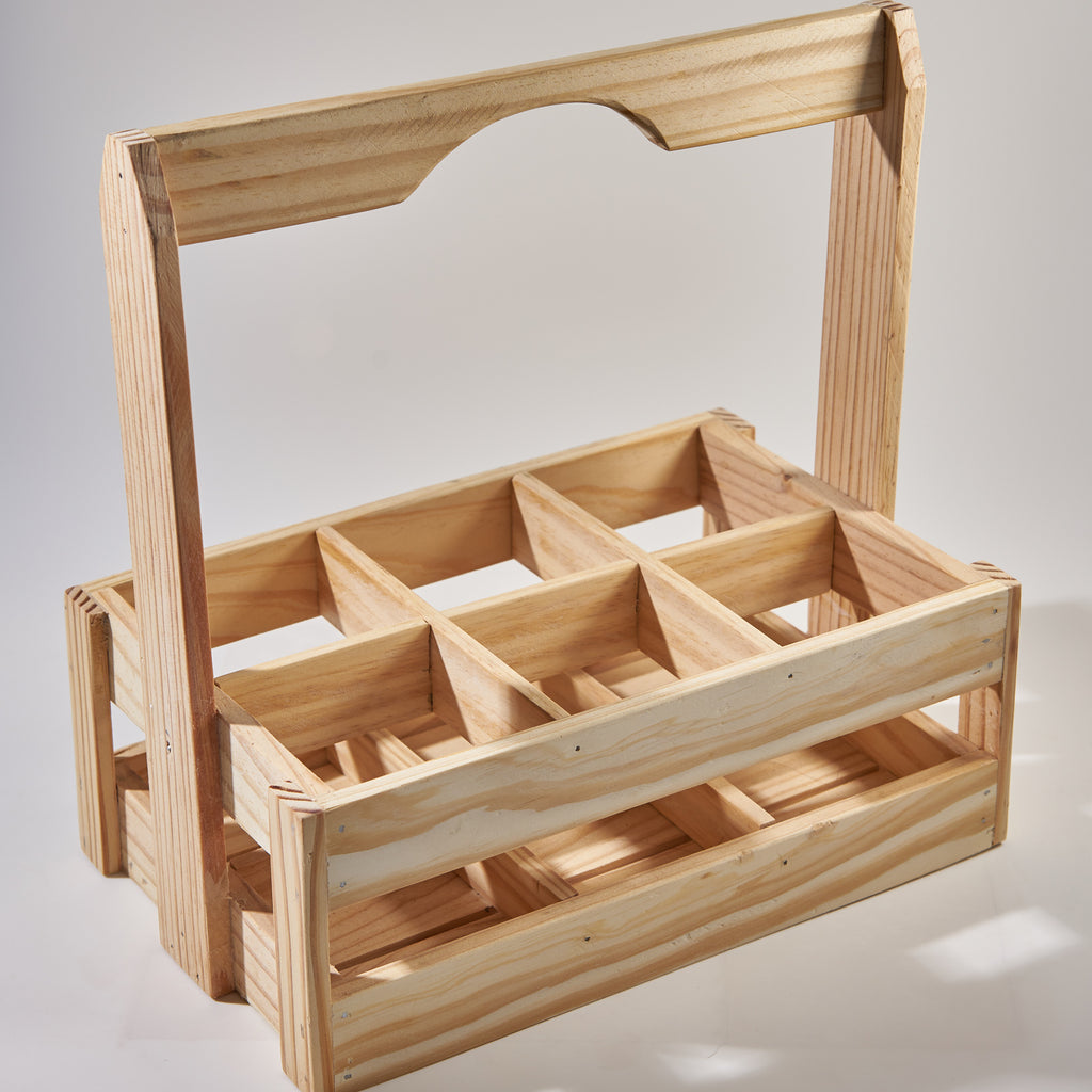 6 Bottle / Jar Wooden Holder / Crate