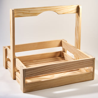  Multipurpose Wooden Crate with Long Handles